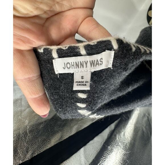 Johnny Was Small Whipstitch Wool Cashmere Open Front Sweater Long Sleeve BD1 - Picture 4 of 7